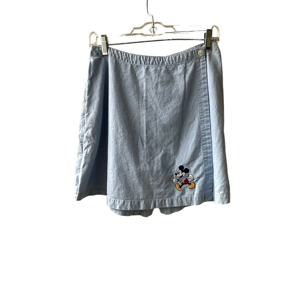 The Disney Store Women's Light Blue Mickey Mouse Mid-Rise Shorts Skirt Size M
